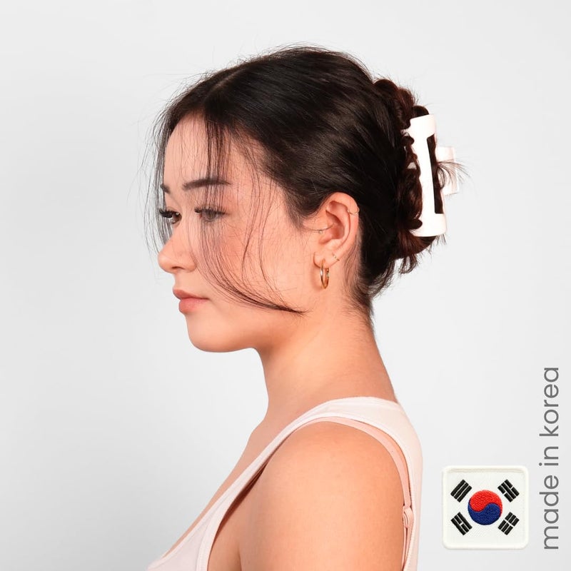 Mello The Original Hair Claw Clip Squishy Claw Clip Made in Korea Patent Pending 30021976 (Black, White, Brown, 3 Pack Medium) - Image 3